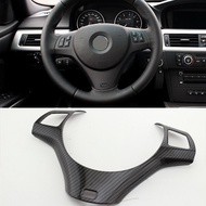 Carbon Fiber Style Car Interior Steering Wheel Decoration Cover Trim Mouldings For BMW 3 Series E90 E92 E93 2005-2012 LH