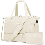 ETRONIK Gym Bag for Women, Personal Item Travel Bag with Shoes Compartment, Weekender Overnight Duff