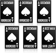 6 Pcs Groomsmen Bottle Opener Groomsmen Stainless Steel Credit Card Size Beer Bottle Opener Cap Blac