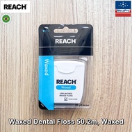 REACH® Waxed Dental Floss 50.2m or 182.8m รีช ไหมขัดฟัน เคลือบแว็กซ์ ทำความสะอาดซอกฟัน