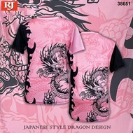 JAPANESE STYLE DRAGON DESIGN T-SHIRT ROUND NECK FITTED DRAGON VIRAL SHIRT NAGA / Size: S-XL / Baju J