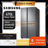 ●㍿Samsung 670L Side by Side with Large Capacity Refrigerator | RS63R5561M9/ME (Fridge Peti Ais Peti Sejuk 电冰箱)