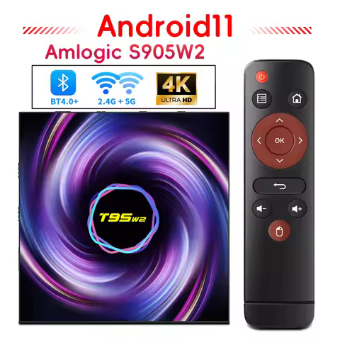 T95W2 Android 11.0 TV Box Quad Core S905W2 HDR 4K 2.4G&5G WIFI BT 4.0 Set Top with Multiple built-in