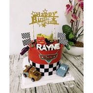 Cars Lightning McQueen themed Birthday Cake - with toys figurines