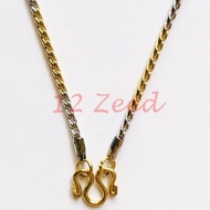 Necklace With 2 Kings Spiral Rope Pattern Size 2 Mm Laser Gold Work 1 Genuine stainless Steel Jewelr