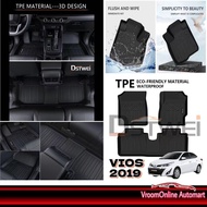 DSTWEI TPE Car Mat Car Carpet Karpet Kerete TPE compatible for TOYOTA VIOS 2019-2022