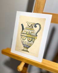 19th century德國瓷器設計手稿 - Vintage Draft - 古董