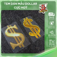 DTF UV Sticker DOLLAR BRONZE Model TP126 10cm High Sharp 3D Printing Super Adhesive Sticker | Truong