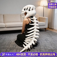 Dinosaur Skull Costume Plush Dinosaur Headband Spine Can Wear Dinosaur Costume Role-Playing Costume 