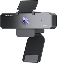 NEWORK 4K Webcam for PC with AI Tracking & Framing, Auto Focus, Gesture Control, 5X Digital Zoom, No