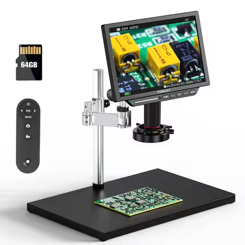 TOMLOV 4K Digital Microscope For Soldering TM4K Max 2000X HDMI Microscope Flex Arm Electronics Repai