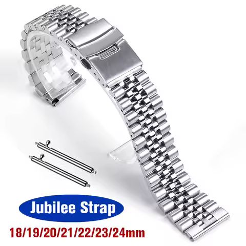 Solid Stainless Steel for Jubilee Strap for Seiko SKX007 SKX009 Metal Silver Bracelet 18 19 20 21 22