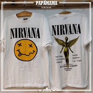 NIRVANA SMILEY เสื้อวง เสื้อทัวร์ ป้าย giant made in USA. เสื้อยืดผ้าฝ้าย