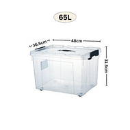Clear Plastic Storage Box with wheel (65L/90L/120L) Kotak Penyimpanan Plastik Lutsinar dengan Roda (