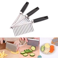 Stainless Steel Potato Chip Vegetable Crinkle Wavy Cutter Slicer Kitchen Gadget