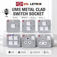 UMS Metal Clad Switch Socket (13A / 15A / 1GANG / 2GANG / 3GANG / 4GANG)