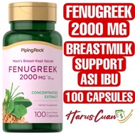 Piping Rock USA Fenugreek 2000 mg Breastmilk Support ASI Ibu Air Susu