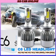 (1 PAIR) 2 Tone Colour C6 LED Headlight Headlamp Foglamp Fog light H1 H3 H4 H7 H8 H11 HB3 9005 HB4 9