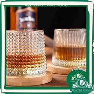 CK Rotating Whiskey Glasses Spin Diamond Rotating Tumbler Glass Bar Cup Foreign Wine Water Cup Cryst