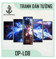 TRANH DÁN TƯỜNG LUFFY SIÊU NÉT BỘ 5 TẤM DECOR DÁN TƯỜNG FOMEX CÓ KEO 3M CÓ SẴN