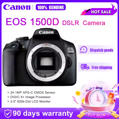 Canon EOS 1500D SLR Camera EOS Kiss X90/EOS Rebel T7/EOS 2000D Digital SLR Camera 24.1 megapixel HD 