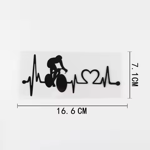 1 Pcs 16.6CMX7.1CM Bicycle Cycling Heartbeat Lifeline Vinyl Car Sticker Black/Silver for HUMMER Stic