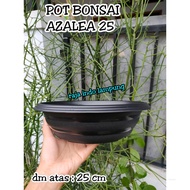 HITAM (1pc) Azalea bonsai 25 (24cm) BLACK: Nice beautiful flat bonsai flower Pot with wasp motif