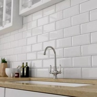 Keramik Dinding | Keramik Suby Bevel Putih 10X20 Snature Hyf
