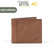 camel active Men Bi Fold Wallet Leather 13 Card Compartments Irregular Shades Milled Finished Brown (SBF7638DAW7#BRN)