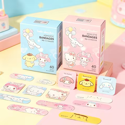 40Pcs Hello Kitty Cartoon Band Aid Waterproof Breathable Bandage Disposable First Aid Wound Bandage 