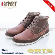 【街頭巷口 Street】ORIS 男款 時尚紳士款 拼接雙材質設計 牛皮材質 休閒皮鞋 SB1591803 咖啡色