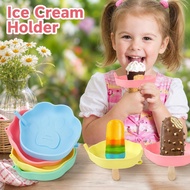 Reusable Silicone Ice Cream Popsicle Holder For Kids Drip Catcher Stand A9e5