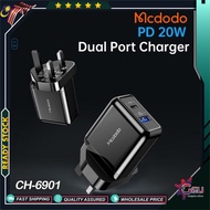 Original Mcdodo CH-6901 20W PD + Quick Charge Dual USB Ultra Fast Charger (PD3.0/QC3.0/FCP/SCP, CH-5
