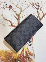 Long Wallet for Men Official Store Original PVC Mens Suit Clip Long Wallet F75013 Size: 20 × 9.5cm