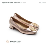 LA BELLA รุ่น QUEEN AMORE MID HEELS - ROSE GOLD