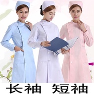 White Long Slim-Fit Nurse Clothes Women's Long-Sleeved Summer Thin Short-Sleeved Coat Doctor Pharmac