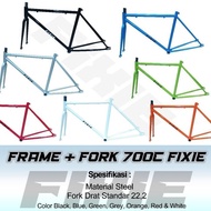 Frame + fork fixie Steel 700c size 49 classic model