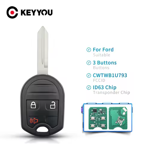 KEYYOU 3 Buttons Remote Key For Ford F150 250 350 2004 2005 2006 2007-2010 Fob 315mhz With 4D63 Chip