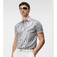 Korean 2025 New style J.LINDEBERG New Export J Stripe Printing Golf Mens Short Sleeve T-shirt Fashio