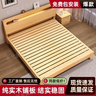 1.5 Household 1.2m Single 1m Wooden Bed Cross-Border Bed Simple Double 1.8x2m Bed Rental Room Econom
