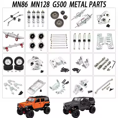 MN86, MN128, G500 Remote Control Vehicle Accessories - Metal Upgrade Parts - Gear, Rear Guard, Rudde
