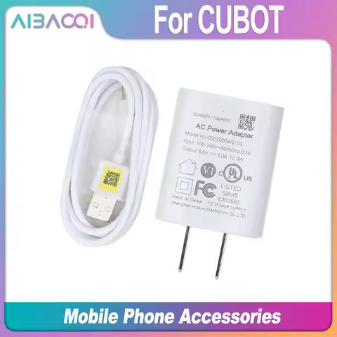 AiBaoQi Original GaN Fast Charger For Cubot EU Plug Travel 5V2A TPYE-C USB Cable Data Line