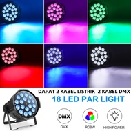 Par led 18 LED X 10 Watt full color RGBW 4in1 (GET 2 ELECTRICAL CABLES 2 DMX CABLES)