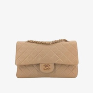 CHANEL Vintage Beige Lambskin 25cm Classic Flap Bag