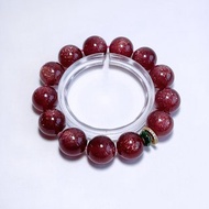 天然礦石 頂級 車厘子草莓晶 14 mm 綠碧璽 手鍊