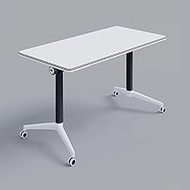Snaweo Folding Conference Table, Flip Top Training Seminar Table, Foldable Meeting Table, with Silen