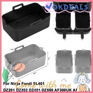 OKDEALS Air Fryer Basket, Reusable Rectangle Air Fryer Baking Tray, Silicone Air Fryer Mold Tray for