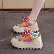 #厚底阿甘运动鞋女小个子增高休闲拼色网面透气老爹鞋,, Thick-Soled Forrest Gump Sneakers Women's Small Heightening Casual Color