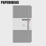 PAPERIDEAS 48K頁碼硬面绑帶筆記本 點陣-槍灰