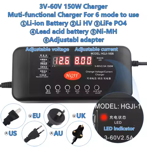 Universal AC DC 3v28V38V48V12.6V 16.8v volt adjustable 1A-8A adjustable current for led lights Li-io
